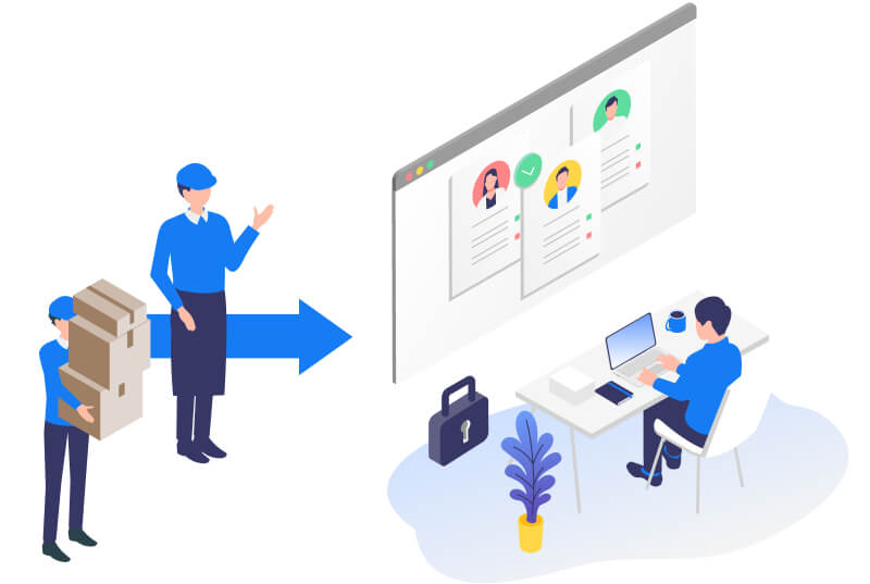 自然に合うスポットワーカーにシフト依頼ができるイメージ